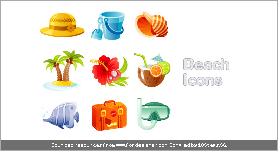 Beach – 9 Icons