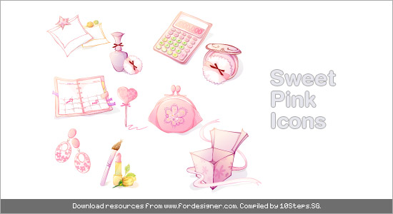 Sweet Pink Stuffs – 10 Icons