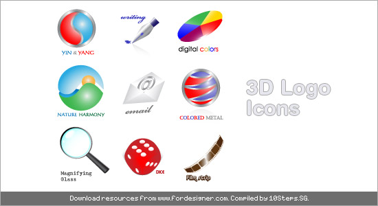 3D Logos – 18 Icons