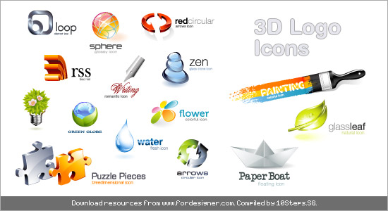 3D Logos – 24 Icons